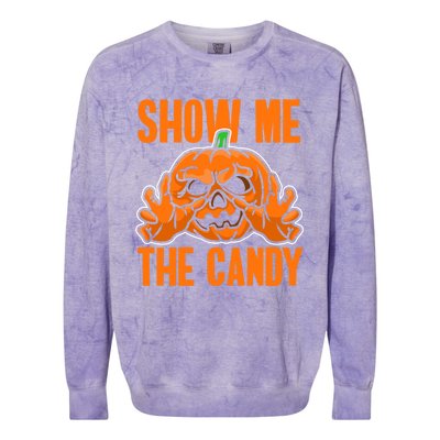 Show Me The Candy Scary Halloween Colorblast Crewneck Sweatshirt