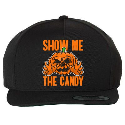 Show Me The Candy Scary Halloween Wool Snapback Cap