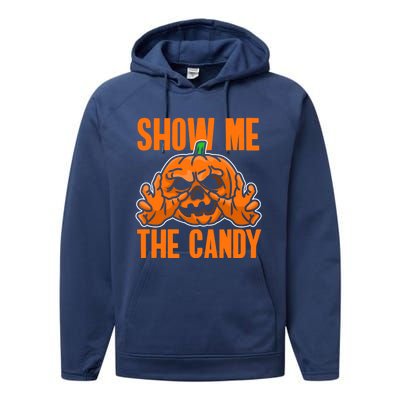 Show Me The Candy Scary Halloween Performance Fleece Hoodie