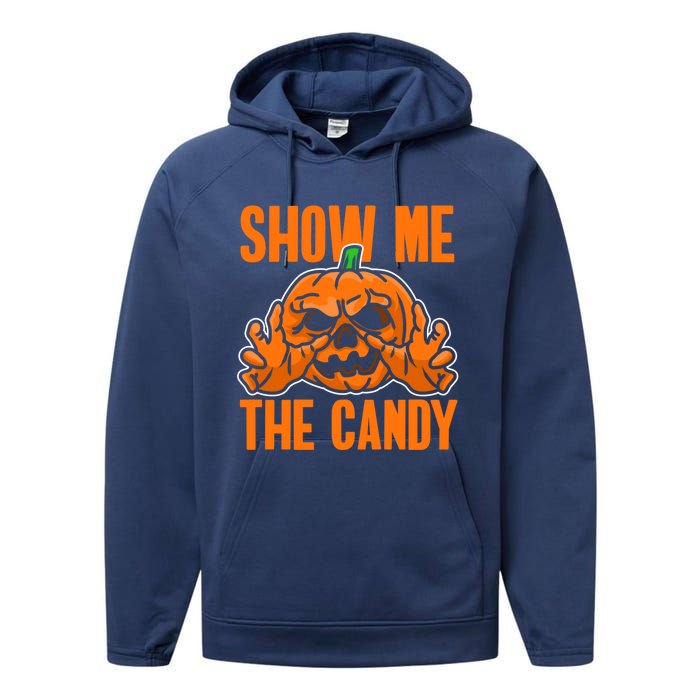 Show Me The Candy Scary Halloween Performance Fleece Hoodie