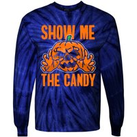 Show Me The Candy Scary Halloween Tie-Dye Long Sleeve Shirt