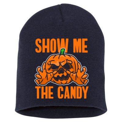 Show Me The Candy Scary Halloween Short Acrylic Beanie