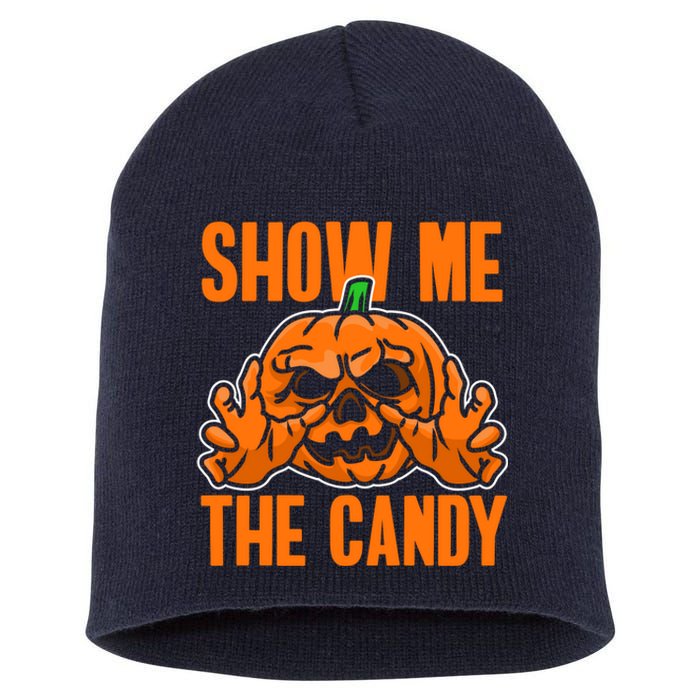 Show Me The Candy Scary Halloween Short Acrylic Beanie