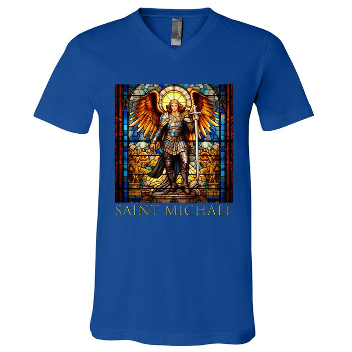 Saint Michael The Archangel V-Neck T-Shirt