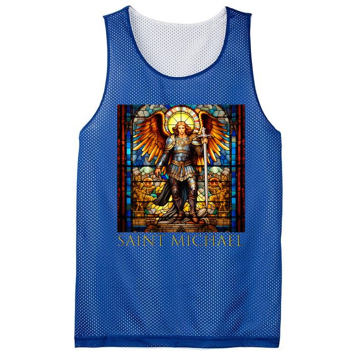 Saint Michael The Archangel Mesh Reversible Basketball Jersey Tank