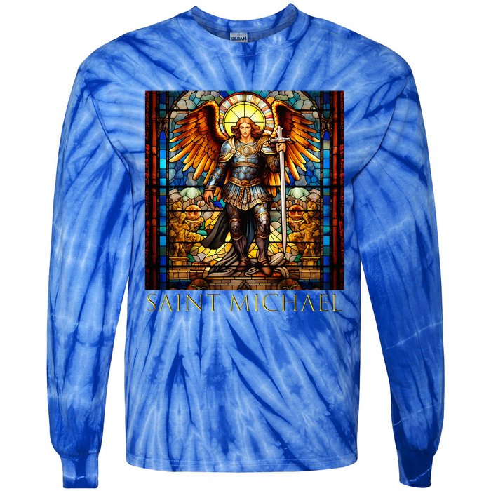 Saint Michael The Archangel Tie-Dye Long Sleeve Shirt