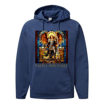 Saint Michael The Archangel Performance Fleece Hoodie