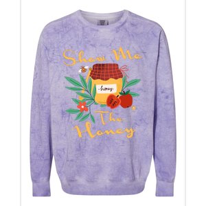 Show Me The Honey Rosh Hashanah Apple Honey Jewish Shofar Colorblast Crewneck Sweatshirt