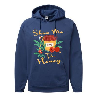 Show Me The Honey Rosh Hashanah Apple Honey Jewish Shofar Performance Fleece Hoodie