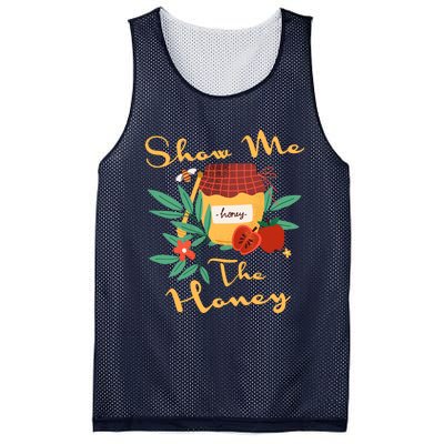 Show Me The Honey Rosh Hashanah Apple Honey Jewish Shofar Mesh Reversible Basketball Jersey Tank