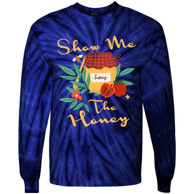 Show Me The Honey Rosh Hashanah Apple Honey Jewish Shofar Tie-Dye Long Sleeve Shirt