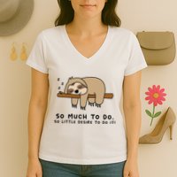 So Much To Do... Lazy Person For Sloth Lover Sloth Women's V-Neck T-Shirt