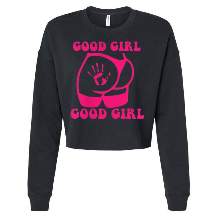 Spank Me That's The Only Way I Learn Funny Saying Cropped Pullover Crew