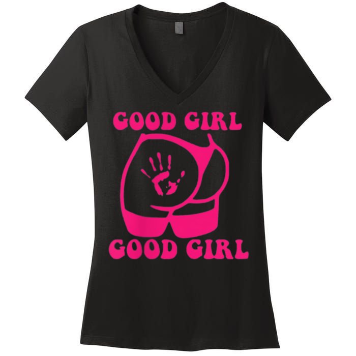 Spank Me That's The Only Way I Learn Funny Saying Women's V-Neck T-Shirt