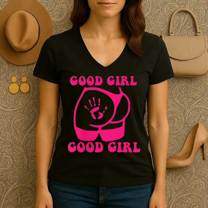 Spank Me That's The Only Way I Learn Funny Saying Women's V-Neck T-Shirt