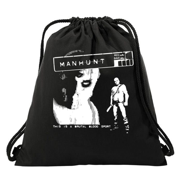 Silentprotagonist90 Manhunt This Is A Brutal Blood Sport Drawstring Bag