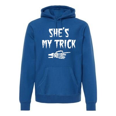 She’S My Trick Matching Couples Halloween Gift Premium Hoodie