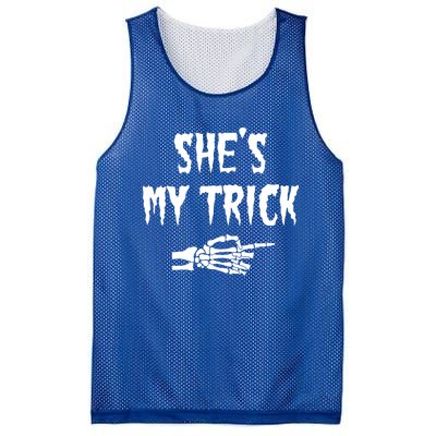 She’S My Trick Matching Couples Halloween Gift Mesh Reversible Basketball Jersey Tank