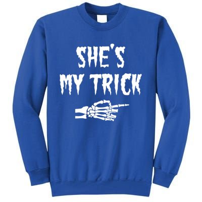 She’S My Trick Matching Couples Halloween Gift Tall Sweatshirt