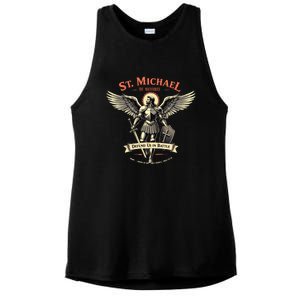 Saint Michael The Archangel Prayer Catholic Christian Pastor Cool Gift Ladies PosiCharge Tri-Blend Wicking Tank