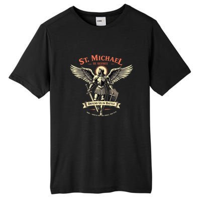 Saint Michael The Archangel Prayer Catholic Christian Pastor Cool Gift Tall Fusion ChromaSoft Performance T-Shirt