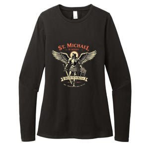 Saint Michael The Archangel Prayer Catholic Christian Pastor Cool Gift Womens CVC Long Sleeve Shirt