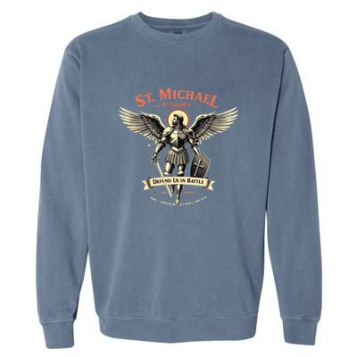 Saint Michael The Archangel Prayer Catholic Christian Pastor Cool Gift Garment-Dyed Sweatshirt