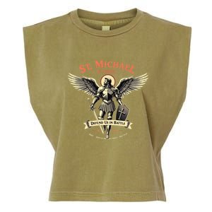 Saint Michael The Archangel Prayer Catholic Christian Pastor Cool Gift Garment-Dyed Women's Muscle Tee