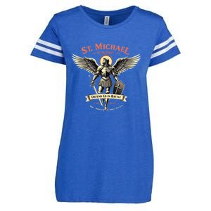 Saint Michael The Archangel Prayer Catholic Christian Pastor Cool Gift Enza Ladies Jersey Football T-Shirt