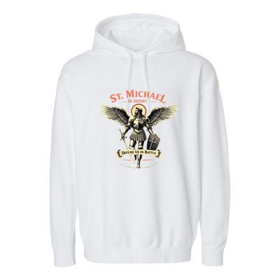 Saint Michael The Archangel Prayer Catholic Christian Pastor Cool Gift Garment-Dyed Fleece Hoodie