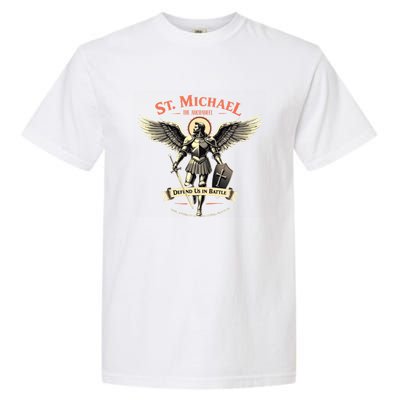 Saint Michael The Archangel Prayer Catholic Christian Pastor Cool Gift Garment-Dyed Heavyweight T-Shirt