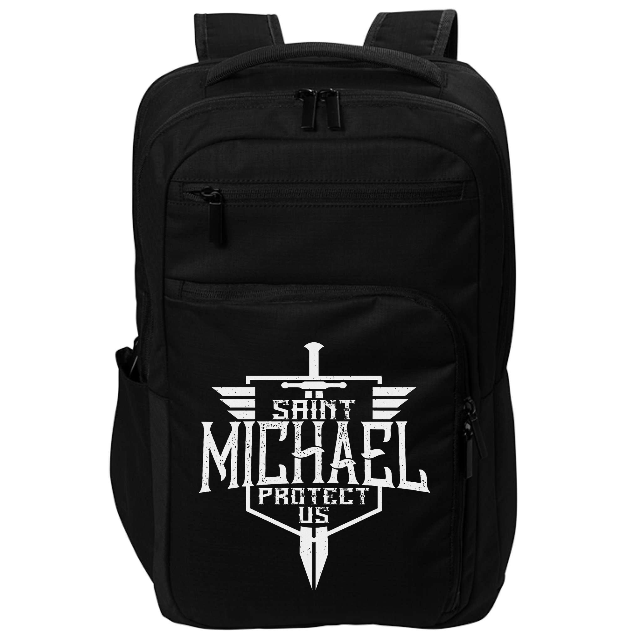 Saint Michael The Archangel Protect Us Catholic Impact Tech Backpack