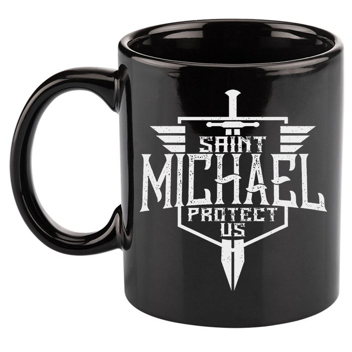 Saint Michael The Archangel Protect Us Catholic 11oz C Handle Ceramic Mug