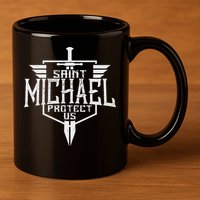 Saint Michael The Archangel Protect Us Catholic 11oz C Handle Ceramic Mug