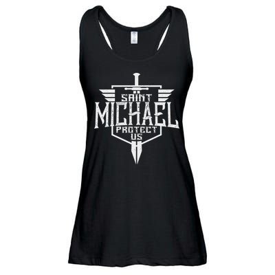 Saint Michael The Archangel Protect Us Catholic Ladies Essential Flowy Tank