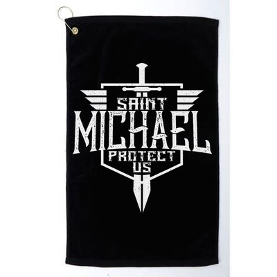 Saint Michael The Archangel Protect Us Catholic Golf Towel