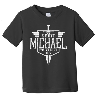 Saint Michael The Archangel Protect Us Catholic Toddler T-Shirt