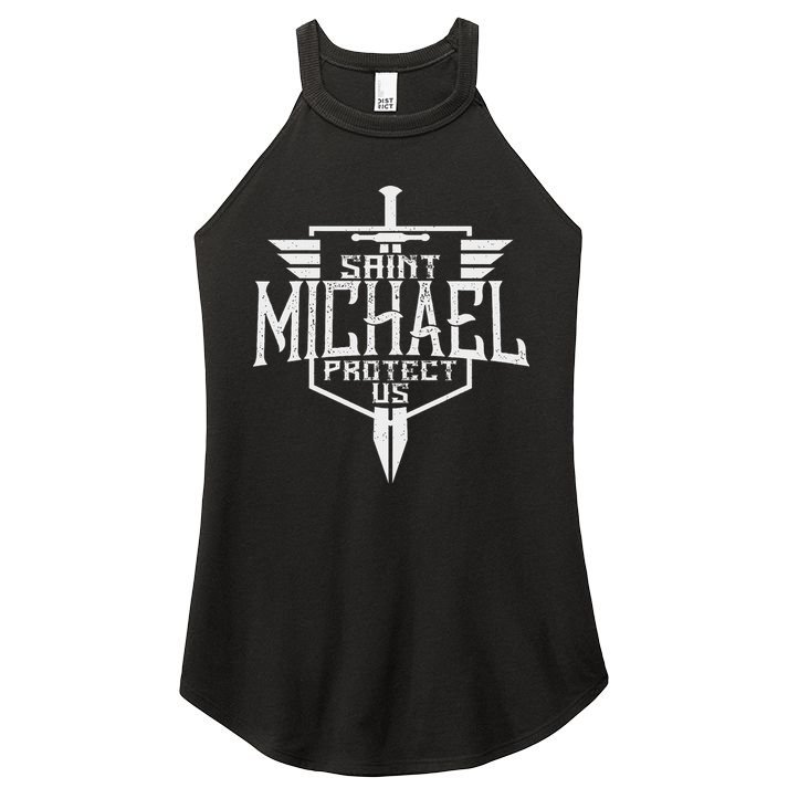 Saint Michael The Archangel Protect Us Catholic Women's Perfect Tri Rocker Tank