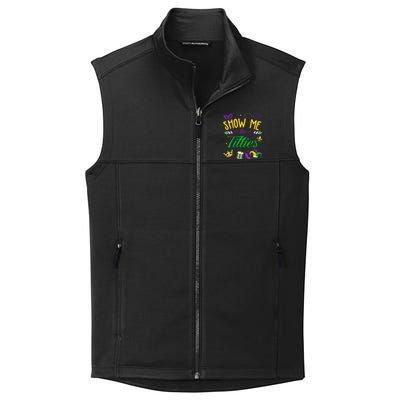 Show Me The Titties Funny Mardi Gras Gift Collective Smooth Fleece Vest