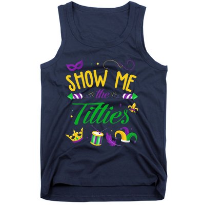 Show Me The Titties Funny Mardi Gras Gift Tank Top