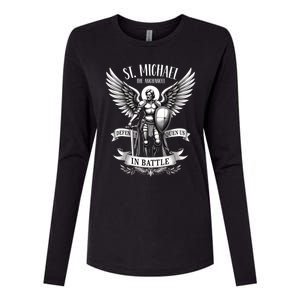 Saint Michael The Archangel Prayer Catholic Christian Pastor Gift Womens Cotton Relaxed Long Sleeve T-Shirt