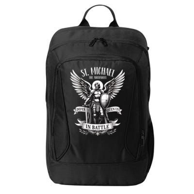 Saint Michael The Archangel Prayer Catholic Christian Pastor Gift City Backpack