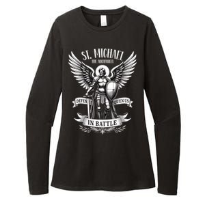 Saint Michael The Archangel Prayer Catholic Christian Pastor Gift Womens CVC Long Sleeve Shirt