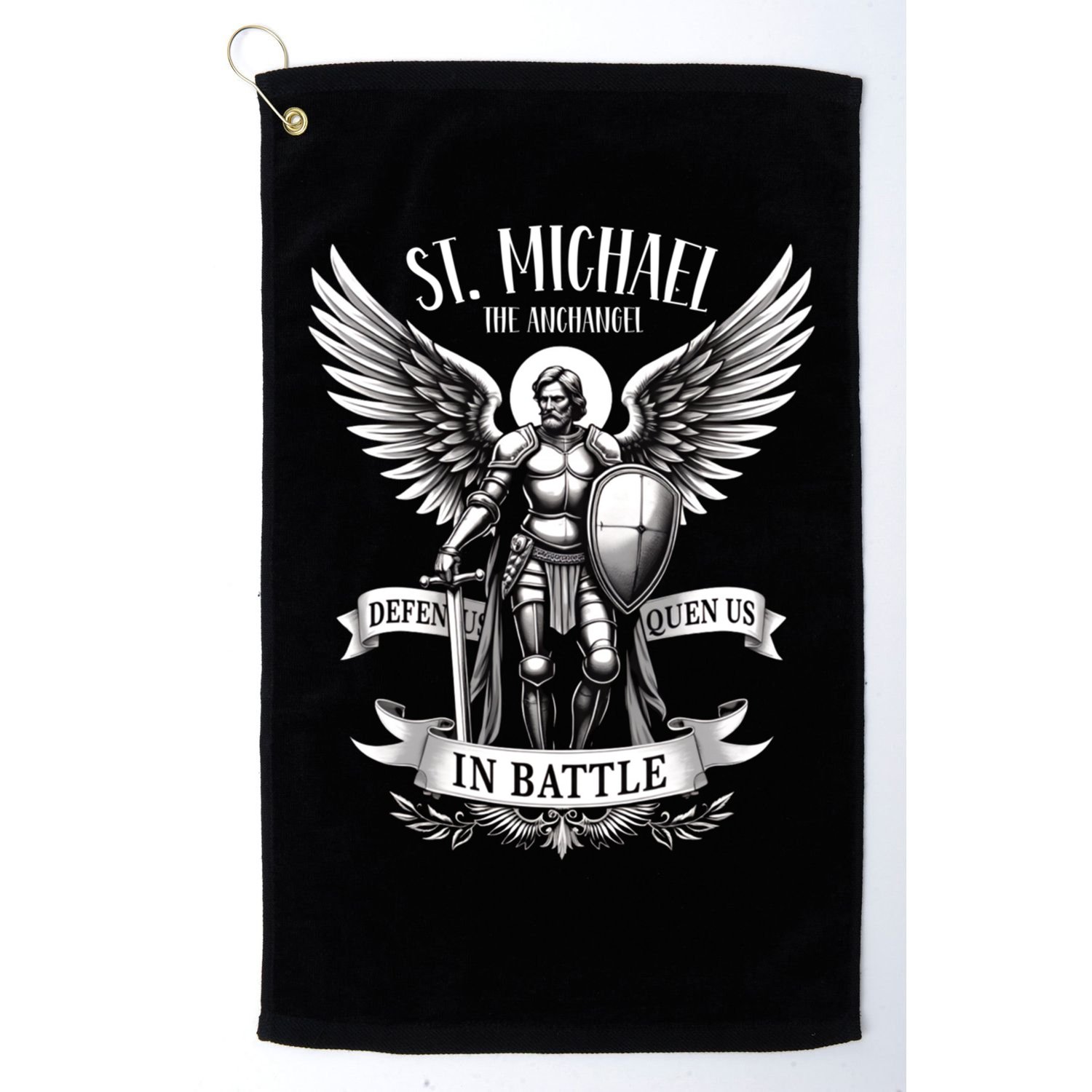 Saint Michael The Archangel Prayer Catholic Christian Pastor Gift Golf Towel