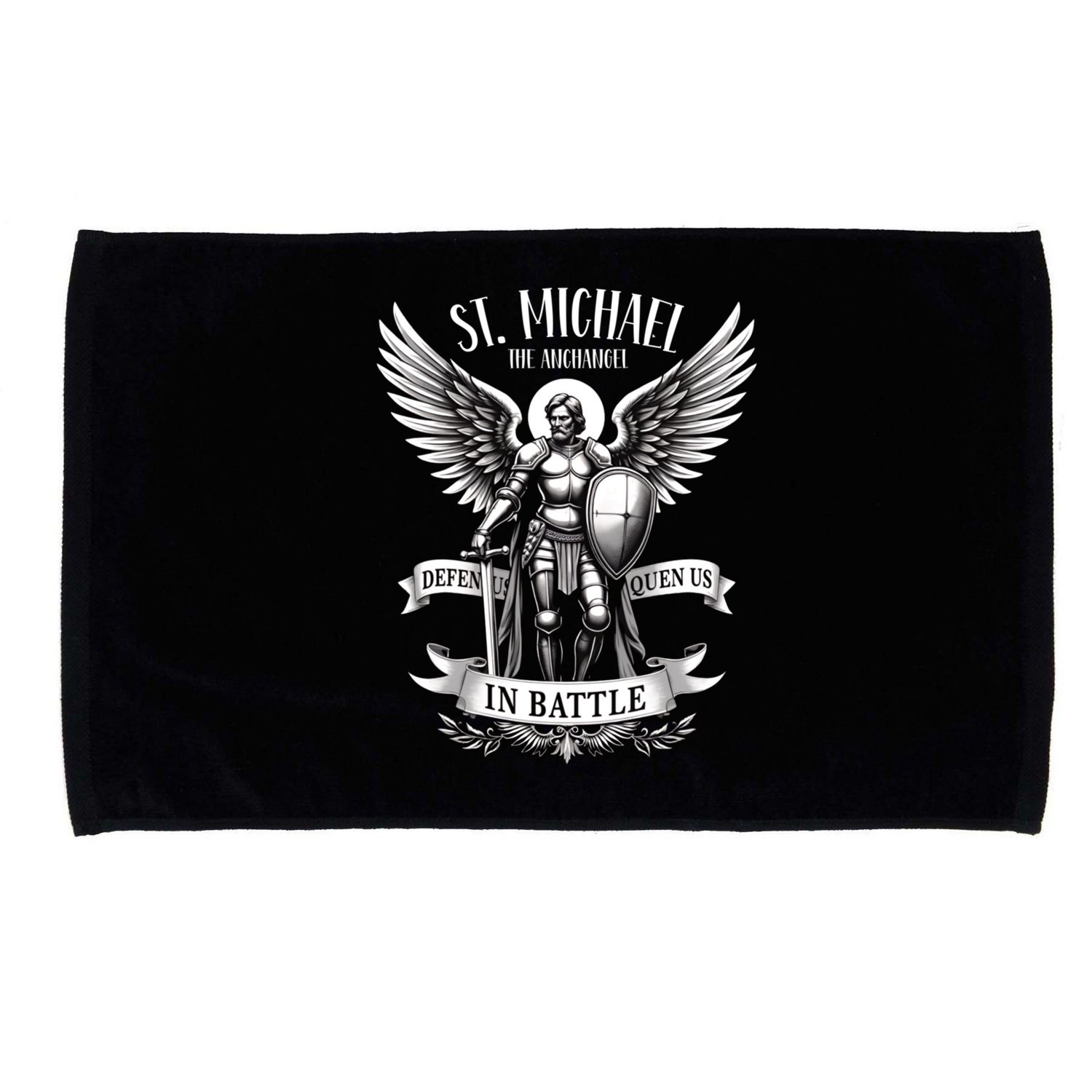 Saint Michael The Archangel Prayer Catholic Christian Pastor Gift Microfiber Hand Towel
