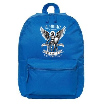 Saint Michael The Archangel Prayer Catholic Christian Pastor Gift 16 in Basic Backpack