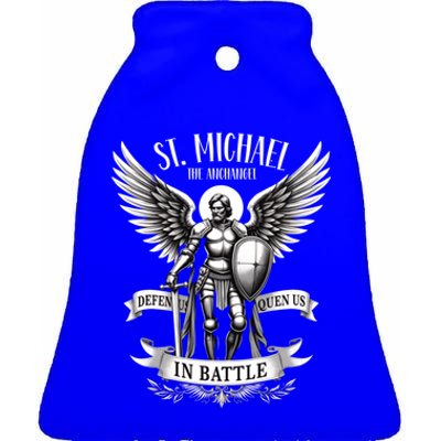 Saint Michael The Archangel Prayer Catholic Christian Pastor Gift Ceramic Bell Ornament