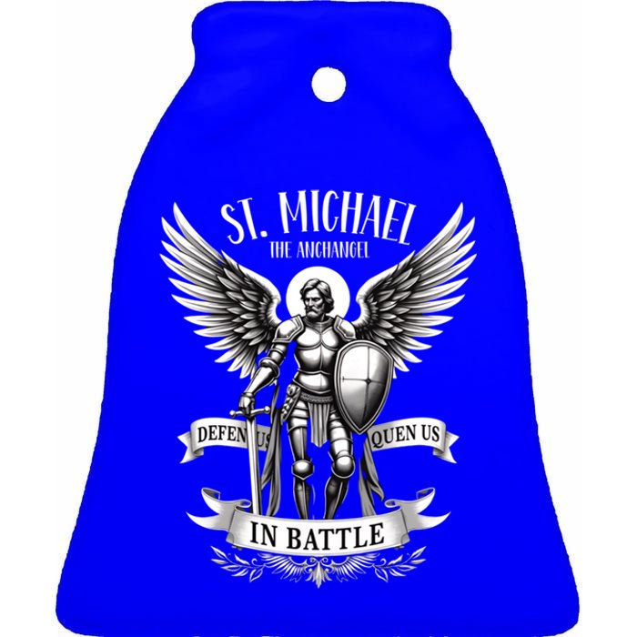 Saint Michael The Archangel Prayer Catholic Christian Pastor Gift Ceramic Bell Ornament