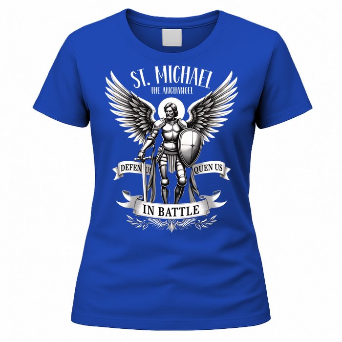 Saint Michael The Archangel Prayer Catholic Christian Pastor Gift Women's T-Shirt