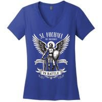 Saint Michael The Archangel Prayer Catholic Christian Pastor Gift Women's V-Neck T-Shirt